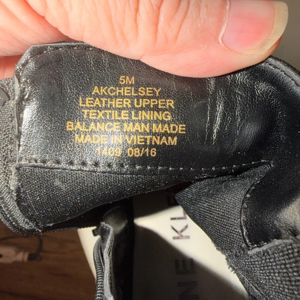 Anne Klein iFlex AKCHELSEY Black Leather‎ Boots Pointed Toe Side Zip Size 5M - Picture 7 of 7